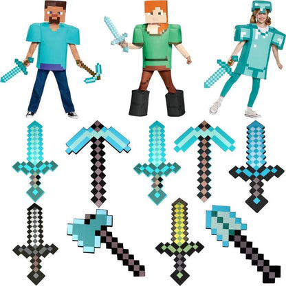 Unleash Your Inner Adventurer! Minecraft Diamond Sword & Tools - Soft EVA Foam, Safe for Kids, Perfect for Play & Cosplay