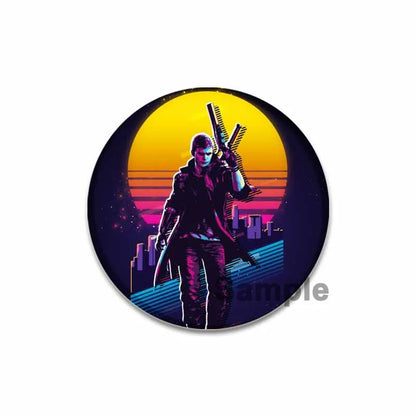 58mm Game Anime Devil May Cry Brooches Dante Cartoon Badge HD Print Handmade Pins for Backpack Accessories Clothes Decoration