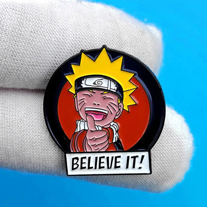 Uzumaki Akatsuki Red Cloud Enamel Pin Naruto Anime Brooch Lapel Badges for Backpacks Brooches Fashion Jewelry Accessories Gifts