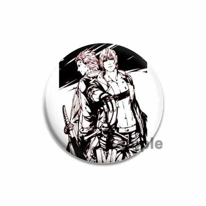 58mm Game Anime Devil May Cry Brooches Dante Cartoon Badge HD Print Handmade Pins for Backpack Accessories Clothes Decoration