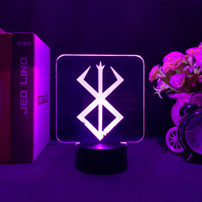 Berserk Guts 3D LED Night Light – Anime Acrylic Lamp with Remote Control