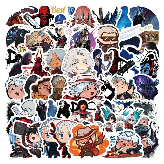 50pcs Devil May Cry Game Stickers Suitcase Water Cup Stationery Mobile Phone Car Scooter Laptop Refrigerator Decoration Stickers