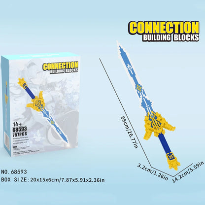 757PCS Samurai Sword Building Blocks Classic Anime Ninja Knife Sword Model Assembly Bricks Boy Toys Birthday Gifts For Children