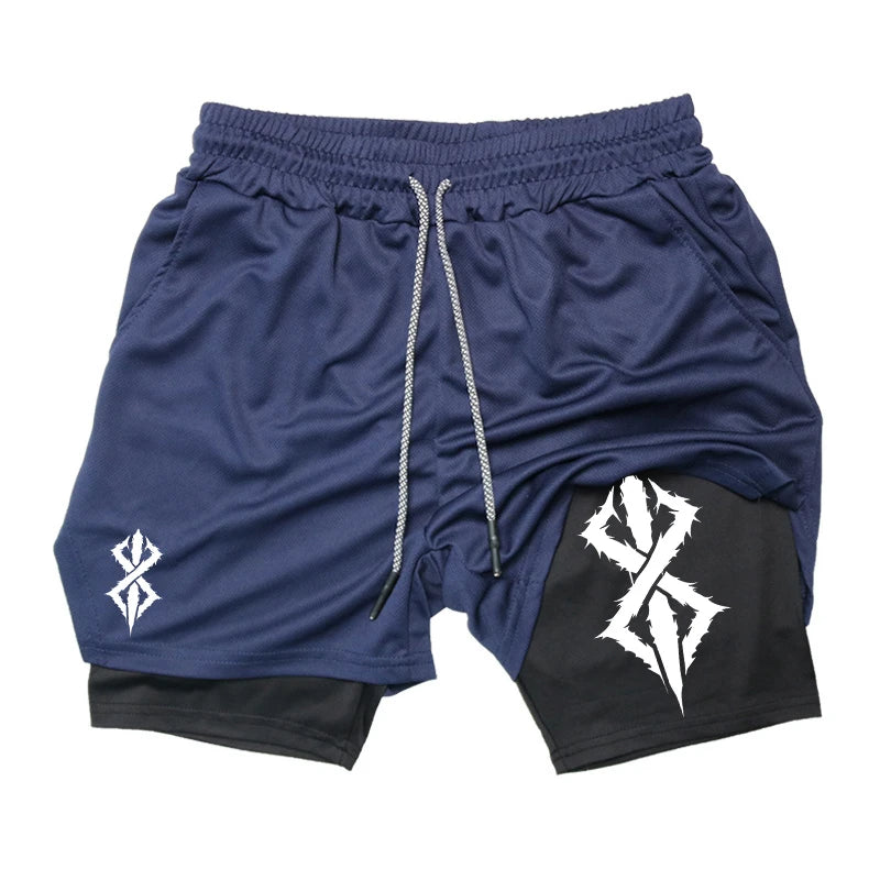 Men’s 2-in-1 Workout Shorts – Quick Dry Running Gym Shorts with Phone Pocket