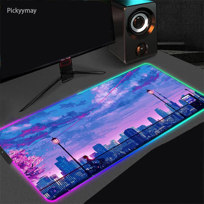 Unleash the Magic of the Moonlit Anime World with this RGB LED Mousepad! - Rexpect Nerd