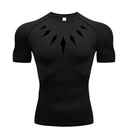 Black Panther Compression Gym Shirt for Men – Quick Dry Sports Tee
