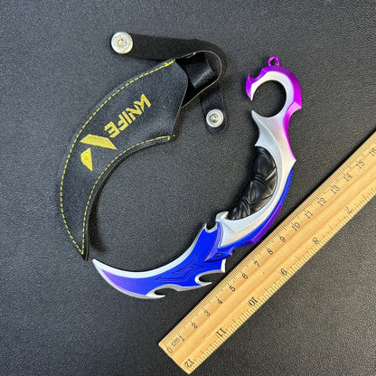 17cm Valorant Championships 2021 Karambit Rotatable All Metal Game Melee Weapon Traning Knife Claw Cosplay Prop Toys Home Decor