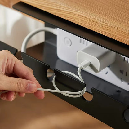 ISRTAO brand Under Desk Cable Management Cable Tray Under Desk With Clamp Power Strip Cord Holder Holder No Drilling Sturdy Spac