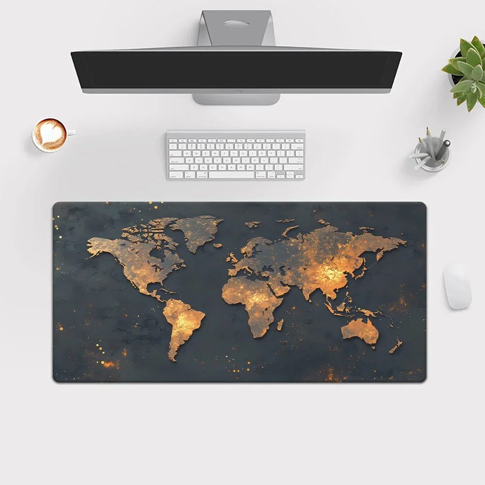 World Map Mouse Pad Large Gaming Mouse pad 900x400 rubber desk mat Non-slip PC laptop Gamer desk accessories table pad carpet