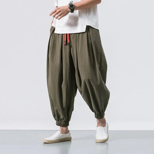 Toji Fushiguro | Men’s Loose Harem Pants | Cotton Linen Oversized Jogger Sweatpants