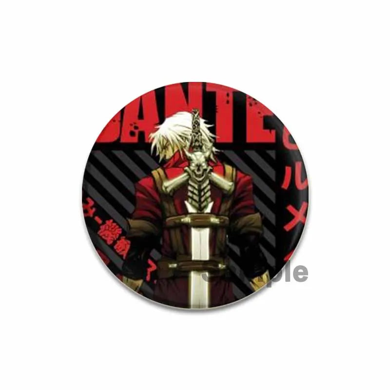 58mm Game Anime Devil May Cry Brooches Dante Cartoon Badge HD Print Handmade Pins for Backpack Accessories Clothes Decoration