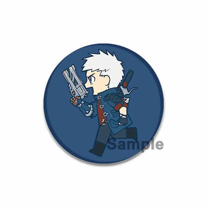 58mm Game Anime Devil May Cry Brooches Dante Cartoon Badge HD Print Handmade Pins for Backpack Accessories Clothes Decoration