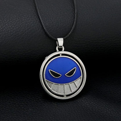 Unique Ace Evil Smile Heart Tag Pendant Necklace