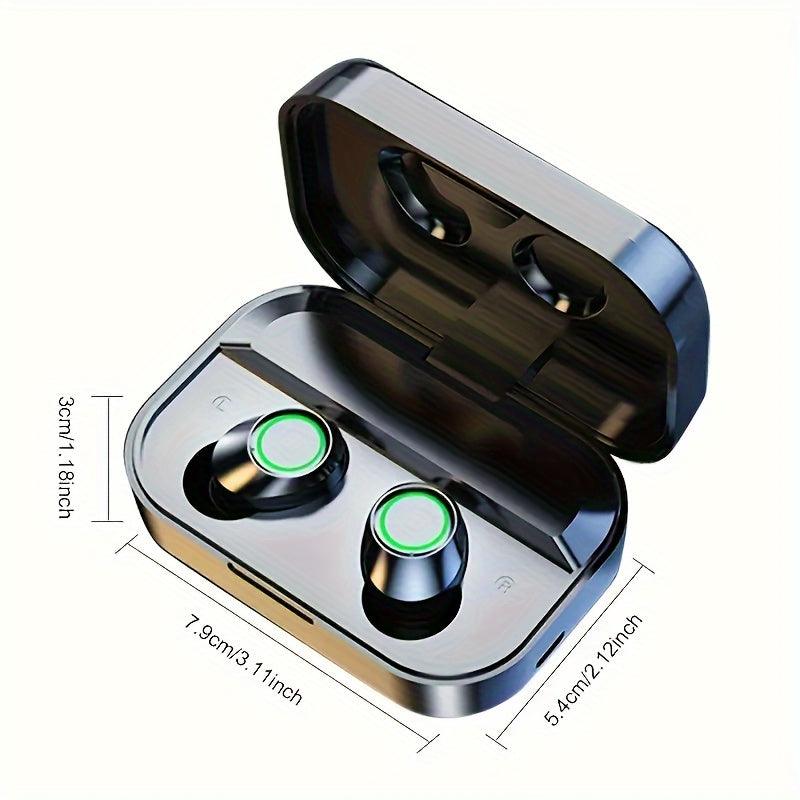 2024 Triple-Screen Smart Wireless Earbuds - Digital Display, Fashion Mirror Design, Wireless Charging, Phone Backup Battery, Perfect for Sports & Gaming - Rexpect Nerd