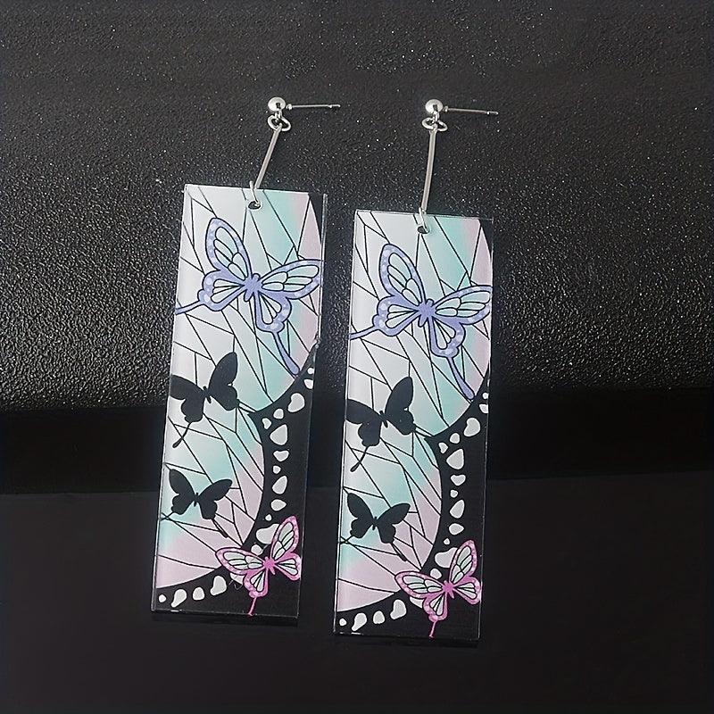 Anime Butterfly Acrylic Drop Dangle Earrings Cosplay Accessories For Women - Rexpect Nerd