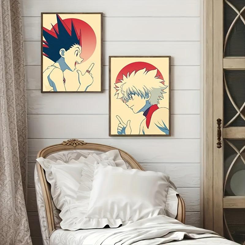 2pcs Vibrant Anime Canvas Art Prints for Dynamic Living Room Decor - Versatile, Unframed Posters Perfect for Anime Fans - Rexpect Nerd