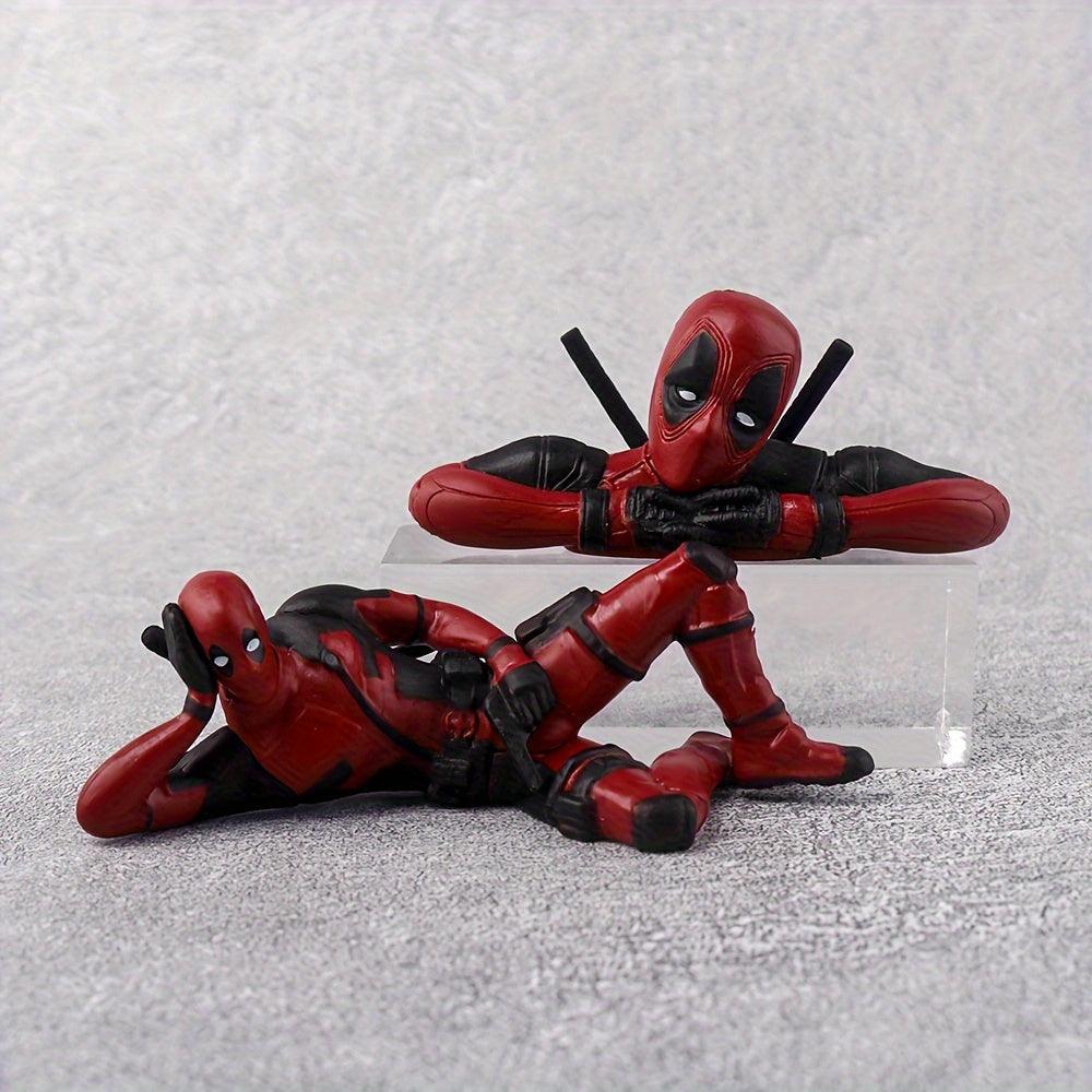 3pcs/set Deadpool Dashboard Figurines - Marvel's Avengers Head Car Decorations, Relaxing Pressure Bubble Design, Creative Hand Puppet for Vehicle & Desk - Rexpect Nerd