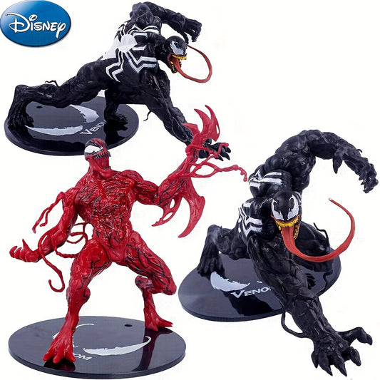 1pc Disney Venom and Carnage Action Figure - Officially Licensed Collectible with Intricately Detailed Design, High-Quality PVC Material, and Action-Packed Dynamic Crouching Pose - Perfect for Bedroom Desk or Shelf Decor - Rexpect Nerd