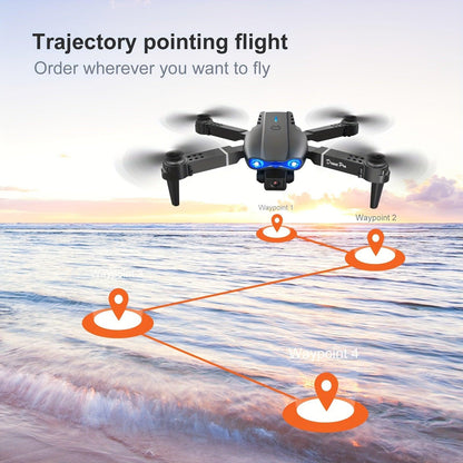 E99 Drone With Camera, Foldable RC Drone, Remote Control Drone Toys For Beginners Men's Gifts, Indoor And Outdoor Affordable UAV, Christmas Halloween Thanksgiving Gift - Rexpect Nerd