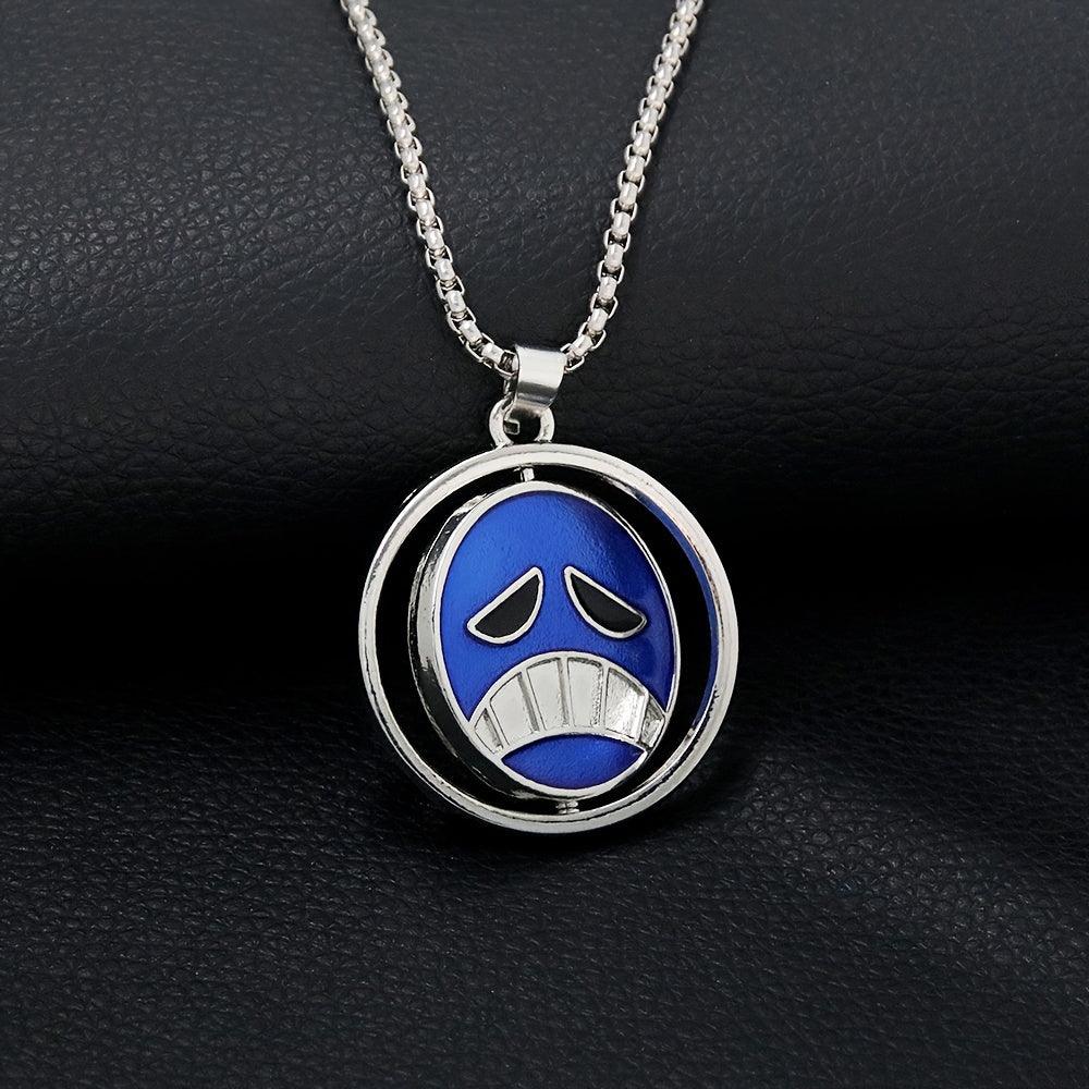 Unique Ace Evil Smile Heart Tag Pendant Necklace