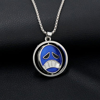 Unique Ace Evil Smile Heart Tag Pendant Necklace