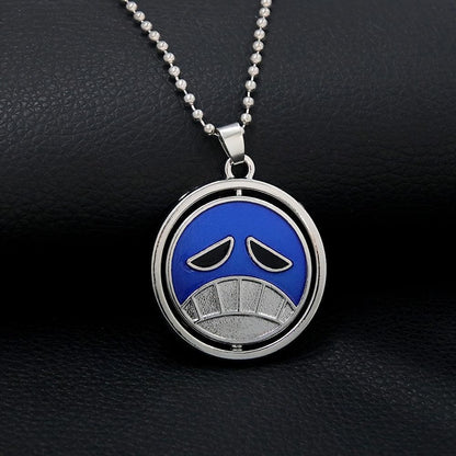 Unique Ace Evil Smile Heart Tag Pendant Necklace