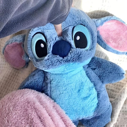 Adorable Large Disney Stitch Plush Hot Water Bottle - Super-Soft Anime Doll for Cozy Home Warmth, Perfect Hand Warmer and Collectible Treasure